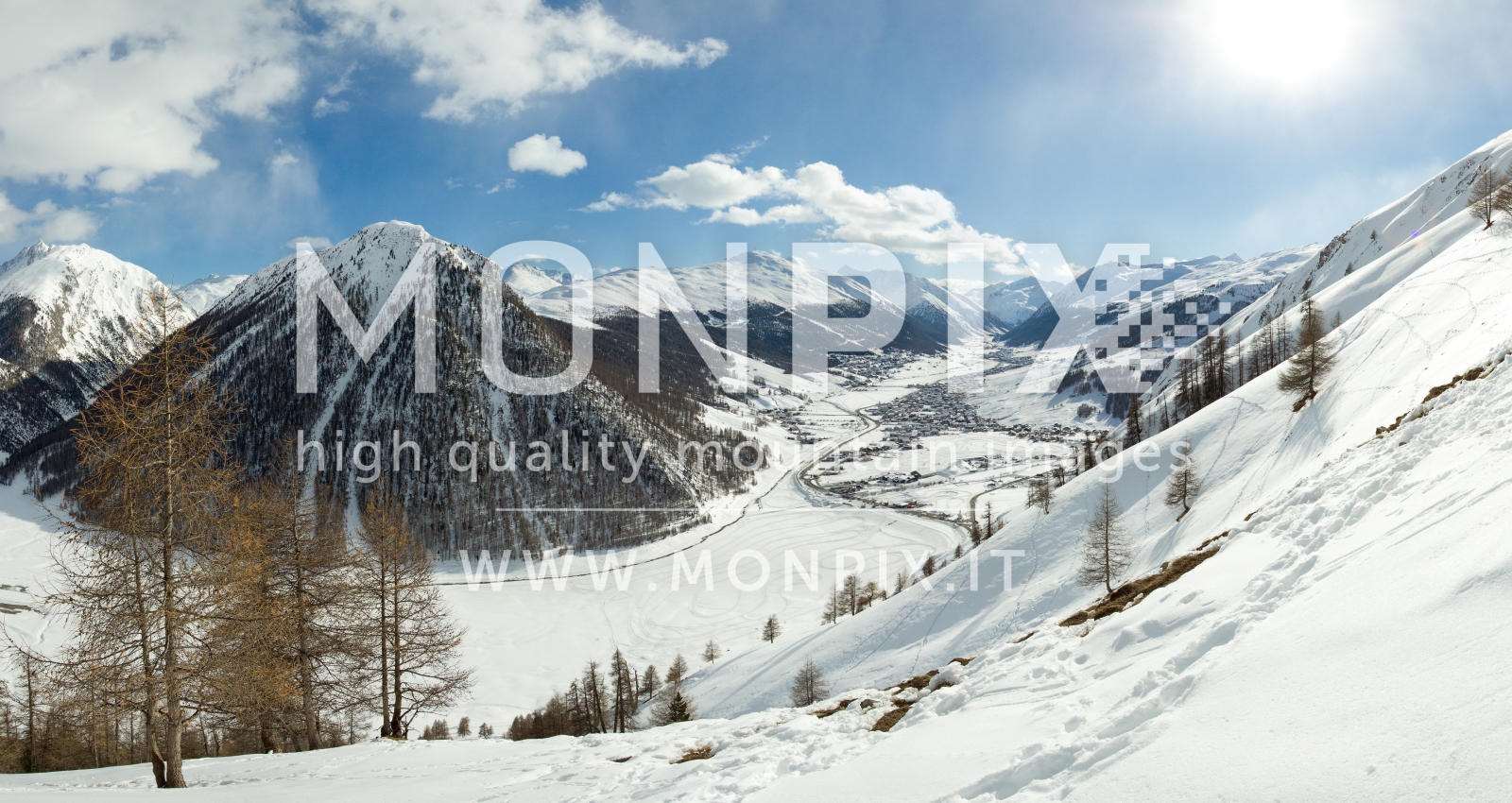 Panoramica Invernale di Livigno dal monte motto 2013